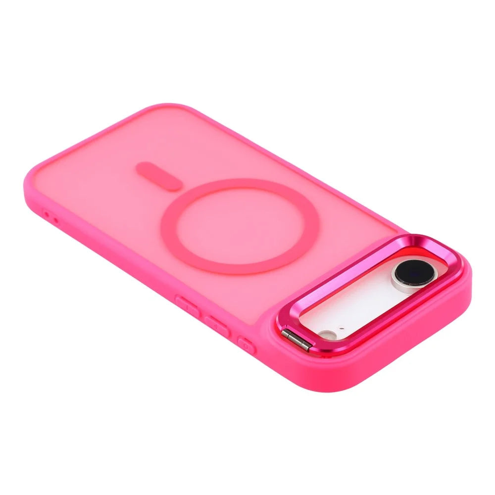 For iPhone Air Case Compatible with MagSafe Lens Kickstand TPU + PC Matte Phone Cover - Rose - 6