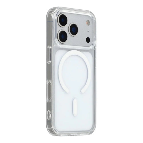 For iPhone 17 Pro Max Magnetic Case TPU PC Clear Phone Back Cover with Lanyard Hole - 1
