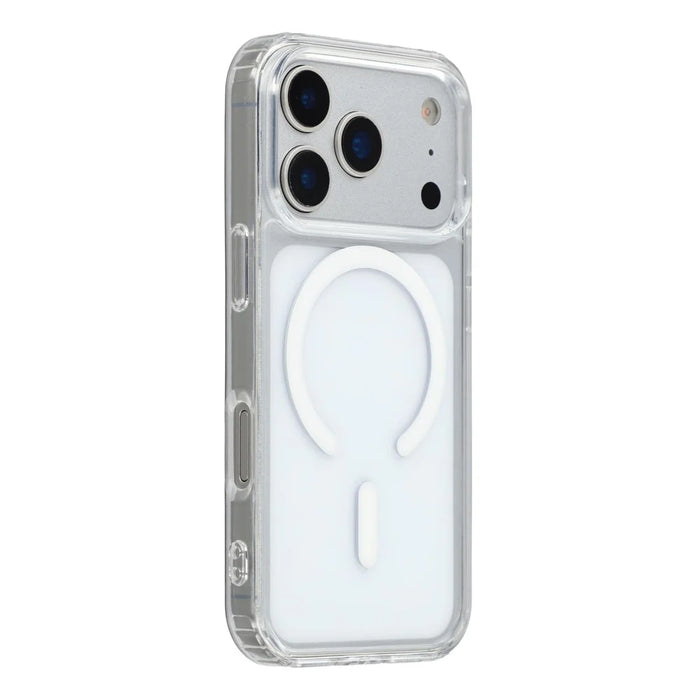 For iPhone 17 Pro Max Magnetic Case TPU PC Clear Phone Back Cover with Lanyard Hole - 1