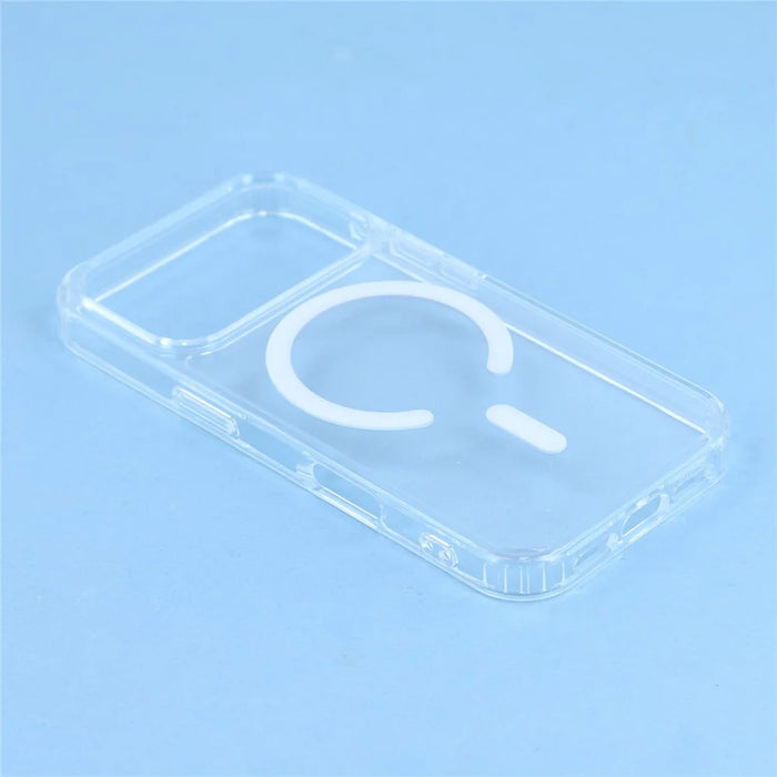 For iPhone 17 Pro Max Magnetic Case TPU PC Clear Phone Back Cover with Lanyard Hole - 5