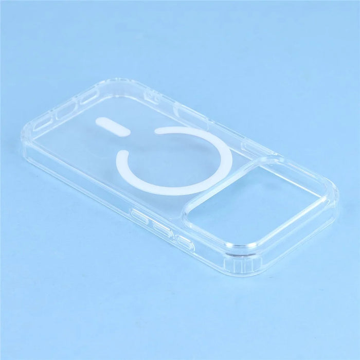 For iPhone 17 Pro Magnetic Case TPU PC Clear Phone Back Cover with Lanyard Hole - 6