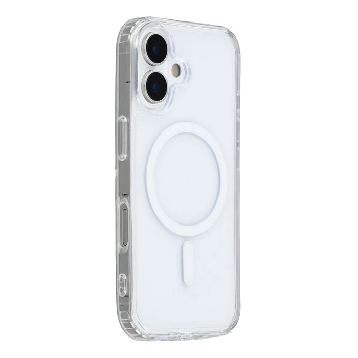 For iPhone 17 Magnetic Case TPU PC Clear Phone Back Cover with Lanyard Hole - 1