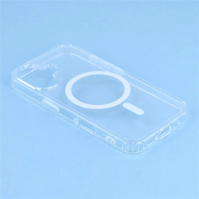 For iPhone 17 Magnetic Case TPU PC Clear Phone Back Cover with Lanyard Hole - 5