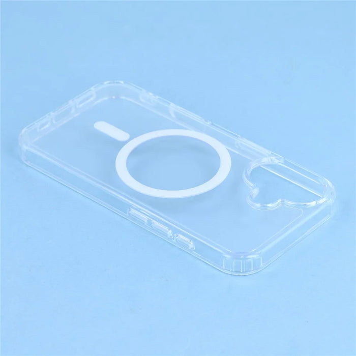 For iPhone 17 Magnetic Case TPU PC Clear Phone Back Cover with Lanyard Hole - 6