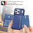 For iPhone 17 Pro Max Case with Card Holder PU Leather + TPU Phone Back Cover - Blue - 5