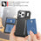 For iPhone 17 Pro Case with Card Holder PU Leather + TPU Phone Back Cover - Black - 5