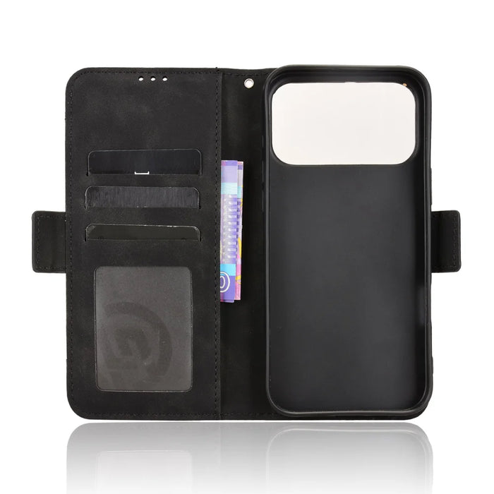 For iPhone 18 Pro / 17 Pro Leather Case Phone Wallet Cover with Multiple Card Slots - Black - 5