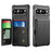 For Google Pixel 10 / Pixel 10 Pro Case Card Slot Kickstand Leather + TPU Reinforced Corner Phone Cover - Black - 1