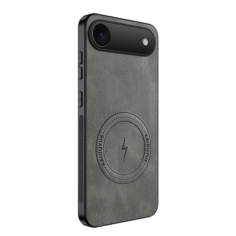 WANLONFENG For iPhone Air Magnetic Case  SD1 Series Nappa Texture PC TPU Phone Cover - Grey - 1