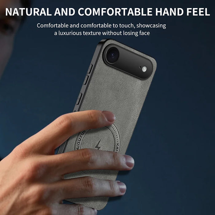 WANLONFENG For iPhone Air Magnetic Case  SD1 Series Nappa Texture PC TPU Phone Cover - Grey - 5