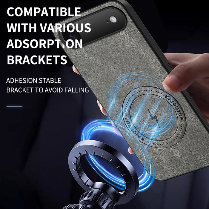 WANLONFENG For iPhone Air Magnetic Case  SD1 Series Nappa Texture PC TPU Phone Cover - Grey - 6