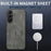 WANLONFENG For Samsung Galaxy S25 FE Magnetic Case  SD1 Series Nappa Texture PC TPU Phone Cover - Grey - 2