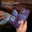 For iPhone 17 Case RFID Blocking Card Slot Kickstand Leather + TPU Phone Cover - Purple - 4