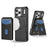For iPhone 17 Pro Max Magnetic Case Detachable Card Slot Kickstand Leather + TPU Phone Cover - Black - 1