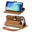 For iPhone Air Case Floral Leaf Pattern Multi Card Slots Zipper Leather Phone Cover with Wrist Strap - Brown - 4