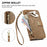 For iPhone Air Case Floral Leaf Pattern Multi Card Slots Zipper Leather Phone Cover with Wrist Strap - Brown - 7