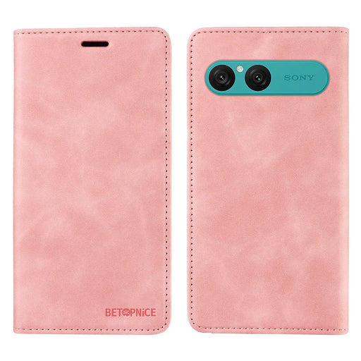 BETOPNICE For Sony Xperia 10 VII Case  Magnetic Closure RFID Blocking Wallet Stand Leather Phone Cover - Pink - 1