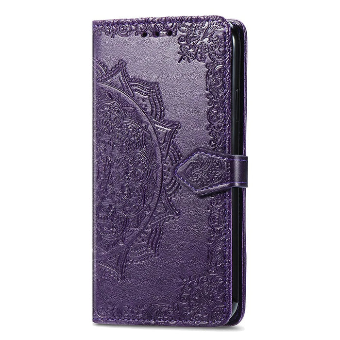 For iPhone 18 Pro Max / 17 Pro Max Case Wallet Mandala Flower Leather Phone Cover Stand View - Purple - 5