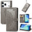 For iPhone 18 Pro / 17 Pro Case Wallet Mandala Flower Leather Phone Cover Stand View - Grey - 4