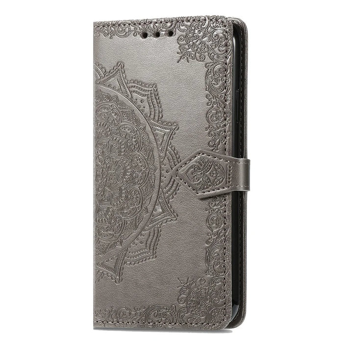 For iPhone 18 Pro / 17 Pro Case Wallet Mandala Flower Leather Phone Cover Stand View - Grey - 5