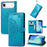 For iPhone Air Case Wallet Mandala Flower Leather Phone Cover Stand View - Blue - 4