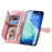 For iPhone Air Zipper Wallet Case with Strap Flower Imprint PU Leather Phone Cover - Pink - 2