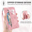For iPhone Air Zipper Wallet Case with Strap Flower Imprint PU Leather Phone Cover - Pink - 5