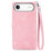 For iPhone Air Zipper Wallet Case with Strap Flower Imprint PU Leather Phone Cover - Pink - 7