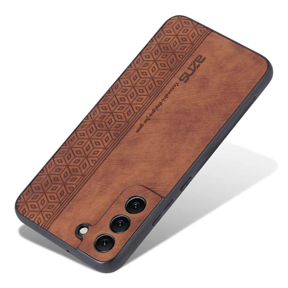 AZNS For Samsung Galaxy S22+ 5G Cell Phone Cover Shell Imprinted Pattern PU Leather+TPU Non-slip Phone Case - Brown - 3