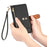 For iPhone 18 Pro Max / 17 Pro Max Case RFID Blocking Zipper Pocket Leather Wallet Phone Cover with Strap - Black - 4
