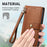 For iPhone 18 Pro / 17 Pro Case RFID Blocking Zipper Pocket Leather Wallet Phone Cover with Strap - Brown - 6