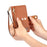 For iPhone Air Case RFID Blocking Zipper Pocket Leather Wallet Phone Cover with Strap - Brown - 4