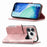 For iPhone 18 Pro / 17 Pro Case with Strap Butterfly Pattern PU Leather Wallet Phone Cover - Rose Gold - 3