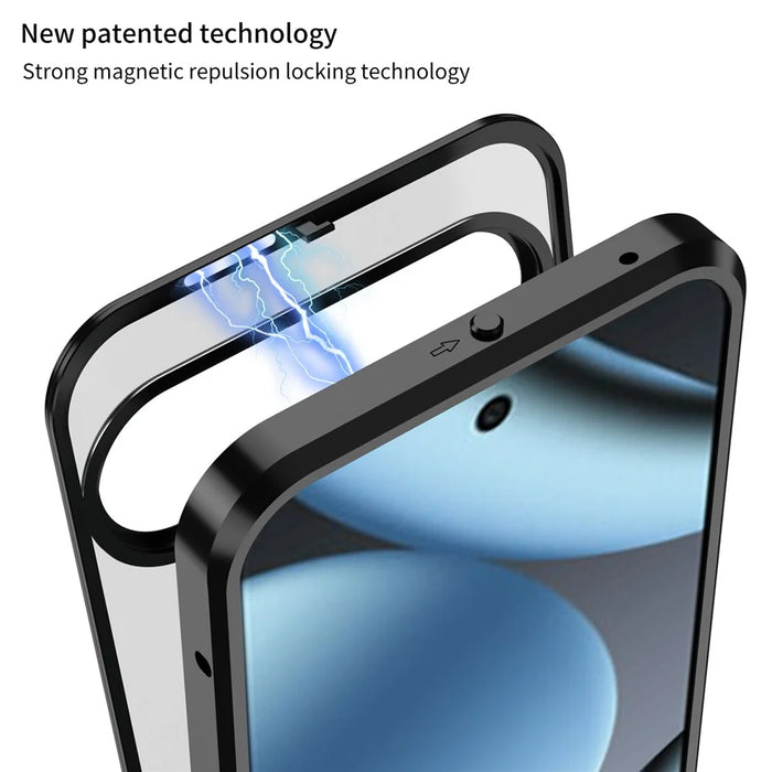 For Google Pixel 10 Pro XL Matte Case Aluminium Alloy + PC Phone Cover Pop-Up Snap Lock - Black - 4