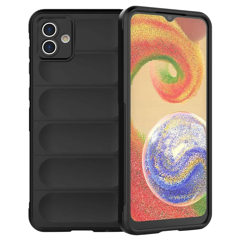 For Samsung Galaxy A04 4G (164.4 x 76.3 x 9.1 mm) Flexible TPU Mobile Phone Back Cover Fall Prevention Phone Protective Case - Black - 1