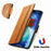CASENEO For iPhone 18 Pro Max / 17 Pro Max Phone Cases PU Leather Cover Stand with RFID Blocking Wallet - Khaki - 6