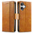 CASENEO For iPhone 17 Phone Cases PU Leather Cover Stand with RFID Blocking Wallet - Khaki - 1