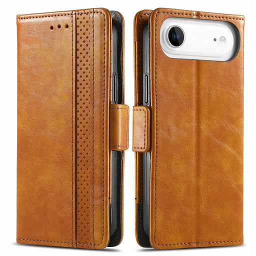 CASENEO For iPhone Air Phone Cases PU Leather Cover Stand with RFID Blocking Wallet - Khaki - 1