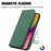 For iPhone 17 Leather Case with Card Holder Magnetic Absorption Phone Cover - Green - 4