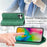 For iPhone 17 Leather Case with Card Holder Magnetic Absorption Phone Cover - Green - 5
