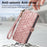 For iPhone Air Case Zipper Wallet Geometry Lines Leather Phone Cover with Strap - Pink - 5