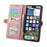 For iPhone 17 Case Zipper Wallet Geometry Lines Leather Phone Cover with Strap - Pink - 2