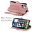 For iPhone 17 Case Zipper Wallet Geometry Lines Leather Phone Cover with Strap - Pink - 3