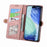 For iPhone 18 Pro / 17 Pro Case Zipper Wallet Geometry Lines Leather Phone Cover with Strap - Pink - 2