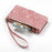 For iPhone 18 Pro / 17 Pro Case Zipper Wallet Geometry Lines Leather Phone Cover with Strap - Pink - 4