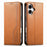 For iPhone 17 Case Wallet Tri-Color Stitching Leather Phone Cover with Elastic Wristband - Brown - 1