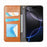 For iPhone 17 Case Wallet Tri-Color Stitching Leather Phone Cover with Elastic Wristband - Brown - 2