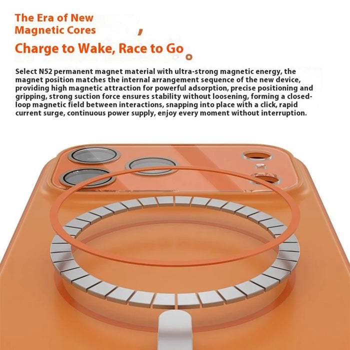 For iPhone 17 Pro Max Case Compatible with MagSafe TPU + PC Precise Coutout Phone Cover - Orange - 4
