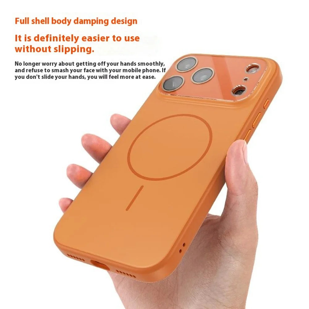 For iPhone 17 Pro Case Compatible with MagSafe TPU + PC Precise Coutout Phone Cover - Orange - 2