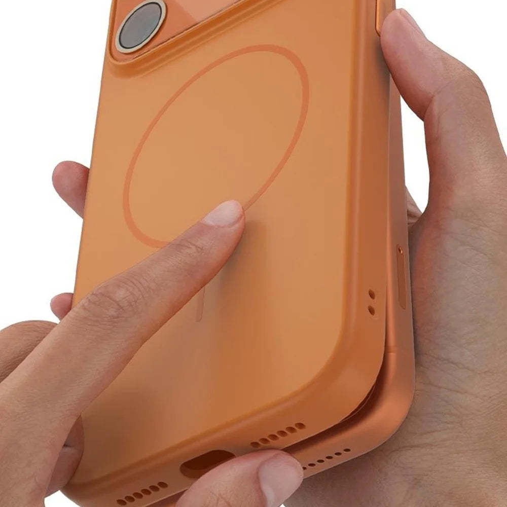 For iPhone 17 Pro Case Compatible with MagSafe TPU + PC Precise Coutout Phone Cover - Orange - 7